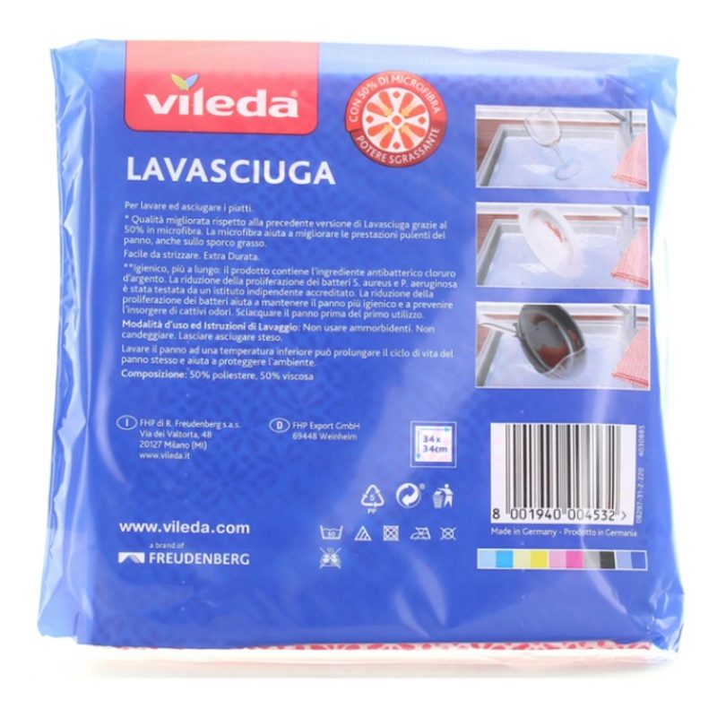 Vileda Panno lavasciuga microfirba Vileda 9 panni multiuso lavabili...