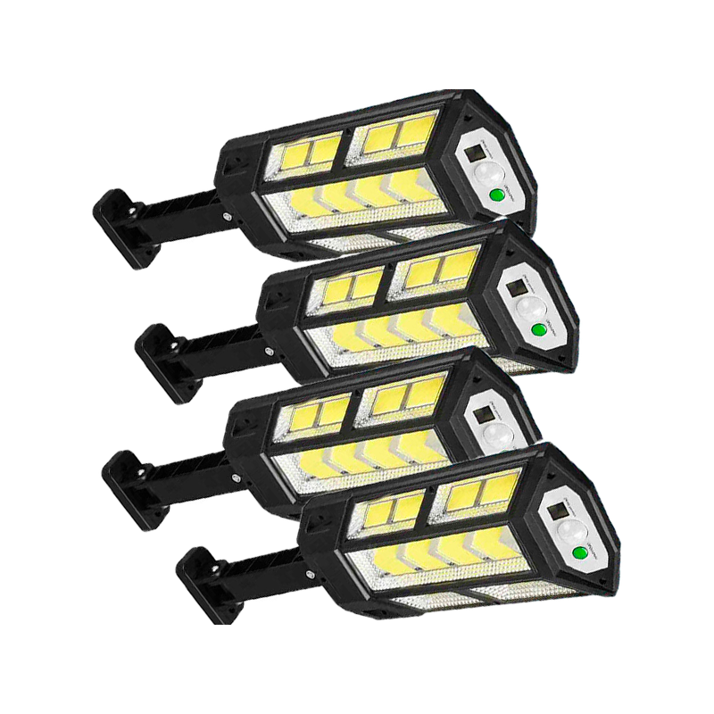 4x Lampione faretto LED solare sensore movimento faro esterno telecomando IP65