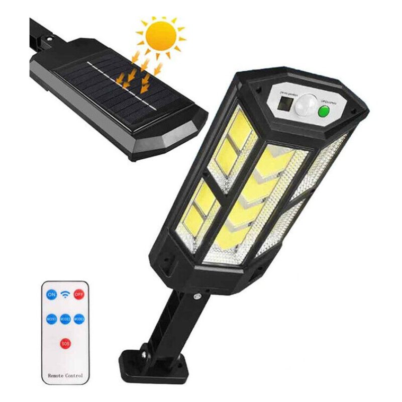 Hongu 4x Lampione faretto LED solare sensore movimento faro esterno...