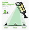 Hongu 4x Lampione faretto LED solare sensore movimento faro esterno...