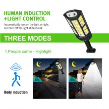 4x Lampione faretto LED solare sensore movimento faro esterno telecomando IP65