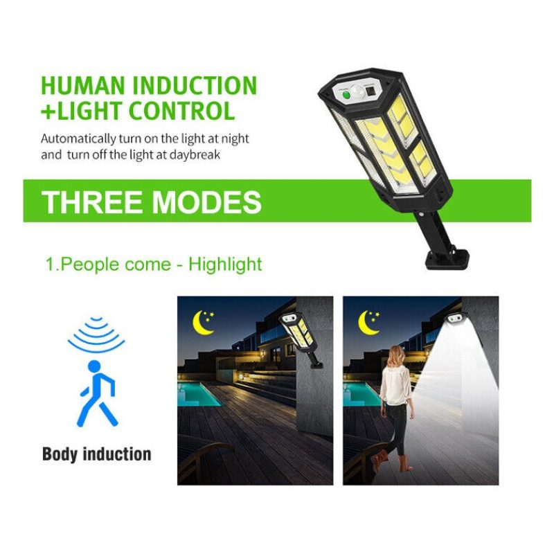 Hongu 4x Lampione faretto LED solare sensore movimento faro esterno...