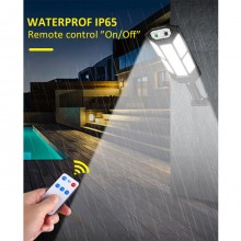 4x Lampione faretto LED solare sensore movimento faro esterno telecomando IP65