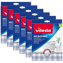 6 panni VILEDA Microfibre Plus Asciugapiatti 55 x 40 cm panno microfibra Magic