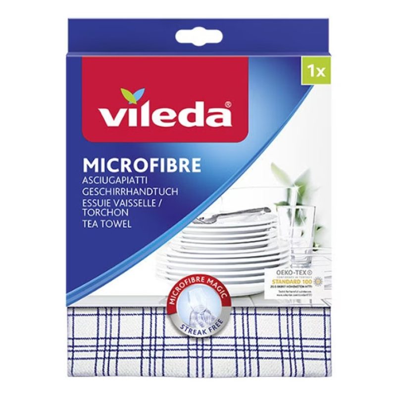 Vileda 12 panni VILEDA Microfibre Plus Asciugapiatti 55 x 40 cm pan...