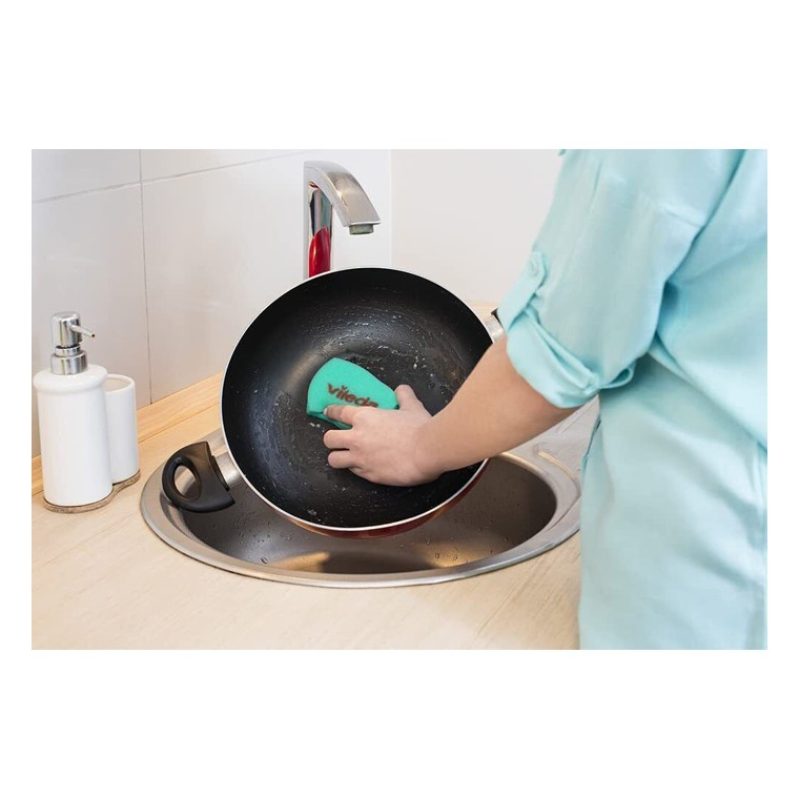 Vileda 18 Spugna Vileda Ondattiva Milleusi da cucina antigraffio bi...