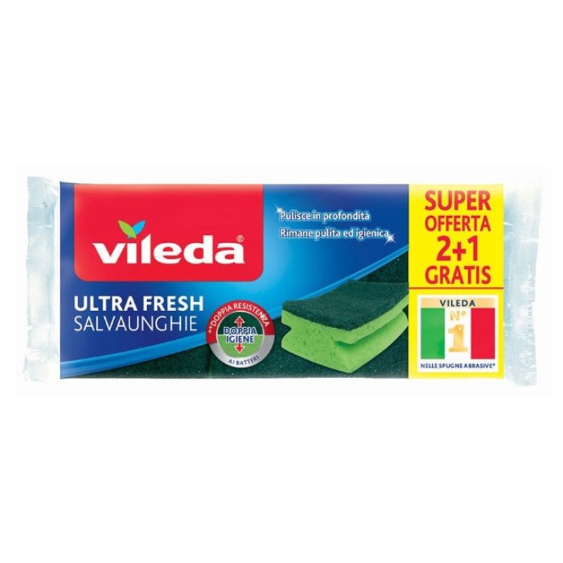 Vileda 18 Spugna Vileda Ultrafresh Salvaunghie Scrosta Sgrassa e No...