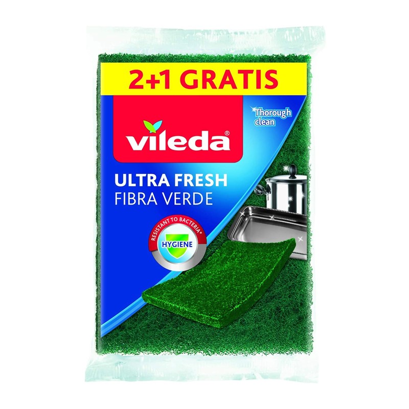 Vileda Spugne Vileda Fibra verde set da 12 spugna per pulire lo spo...