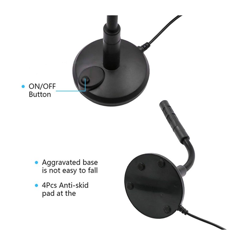 Hongu Microfono flessibile cablato Plug & Play 3,5mm da tavolo Stud...
