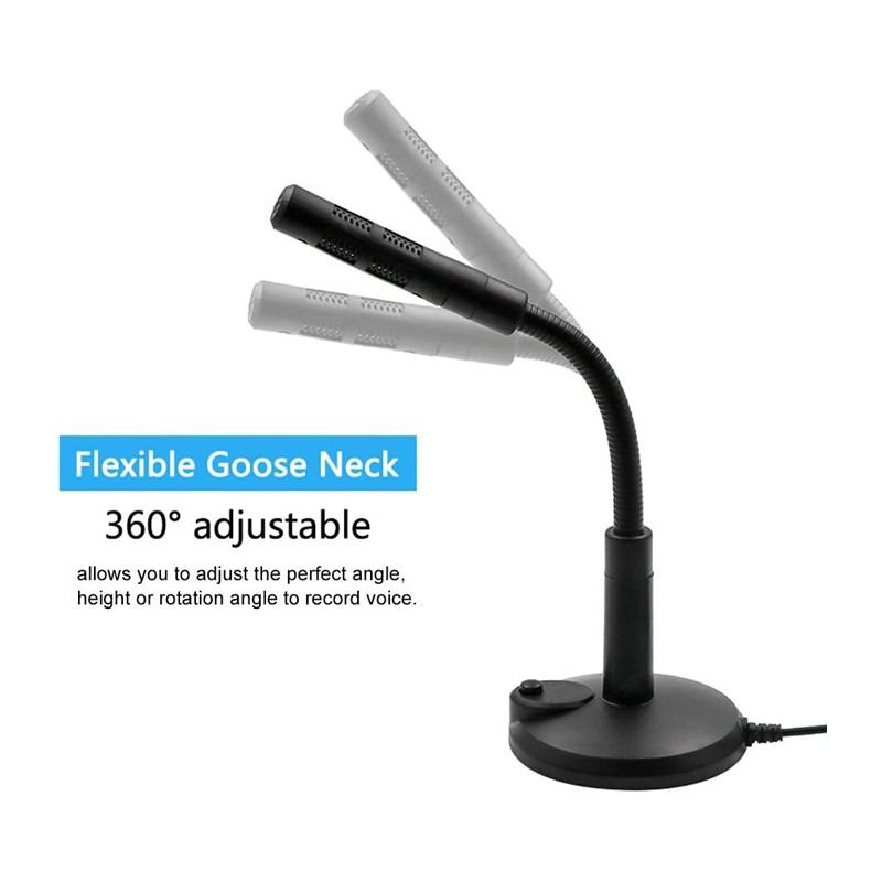 Hongu Microfono flessibile cablato Plug & Play 3,5mm da tavolo Stud...