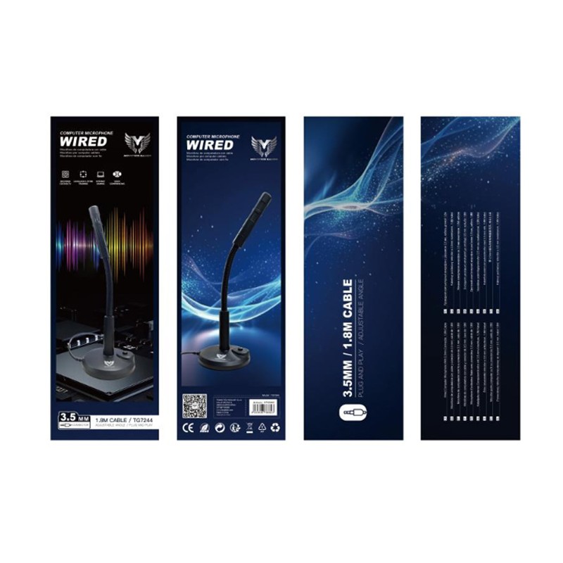 Hongu Microfono flessibile cablato Plug & Play 3,5mm da tavolo Stud...