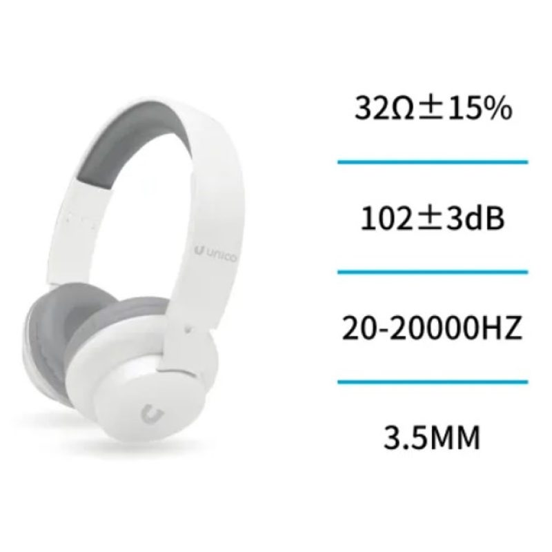 Unico Cuffie Sovraurali con microfono bianche Bass Sound cablate ja...
