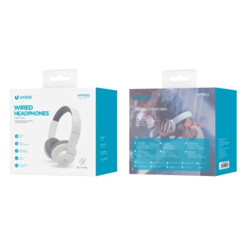 Unico Cuffie Sovraurali con microfono bianche Bass Sound cablate ja...