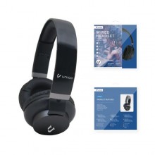 Cuffie Sovraurali con microfono Nero Bass Sound cablate jack 3.5mm cavo 1,2m