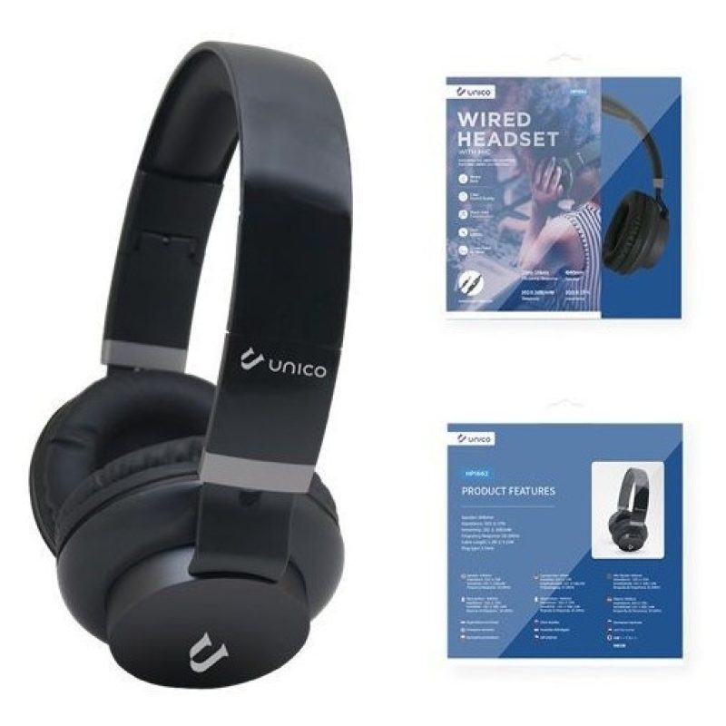 Unico Cuffie Sovraurali con microfono Nero Bass Sound cablate jack ...