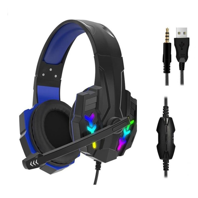 Hongu Cuffie gaming con filo LED RGB microfono omnidirezionale cons...