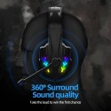 Cuffie gaming con filo LED RGB microfono omnidirezionale console computer GM303