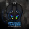 Hongu Cuffie gaming con filo LED RGB microfono omnidirezionale cons...