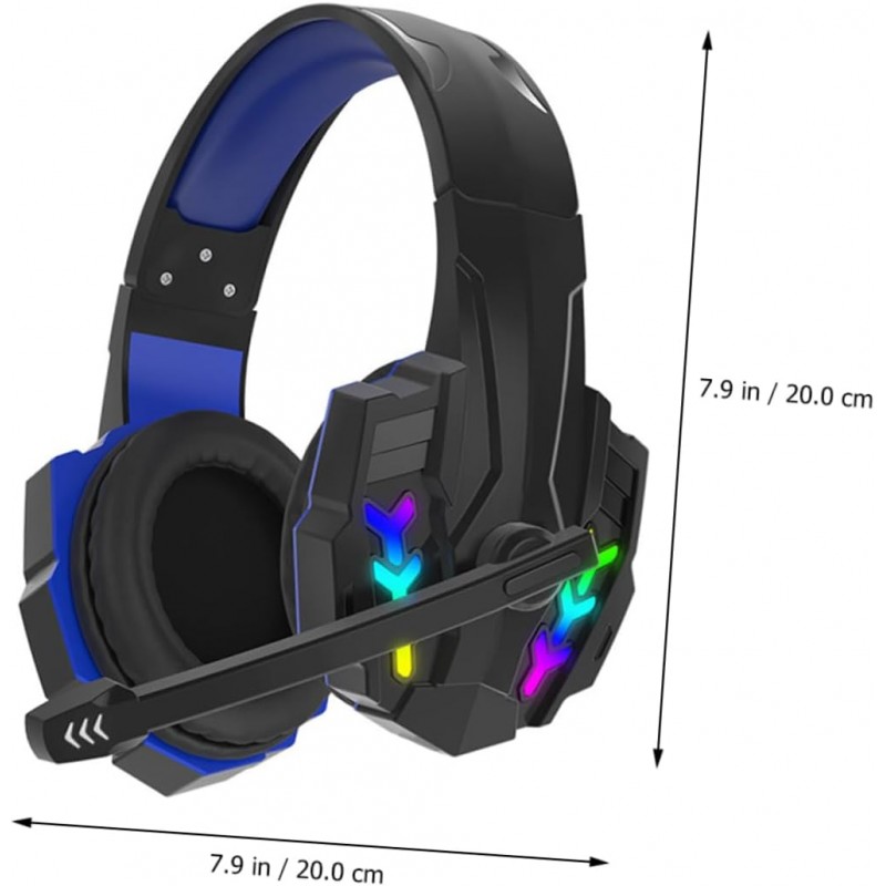 Hongu Cuffie gaming con filo LED RGB microfono omnidirezionale cons...