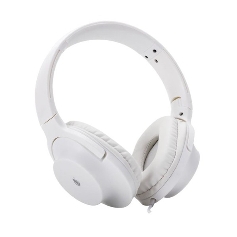 Cuffie Sovraurali con microfono bianco Auricolari cablate jack 3.5mm cavo 1,2m