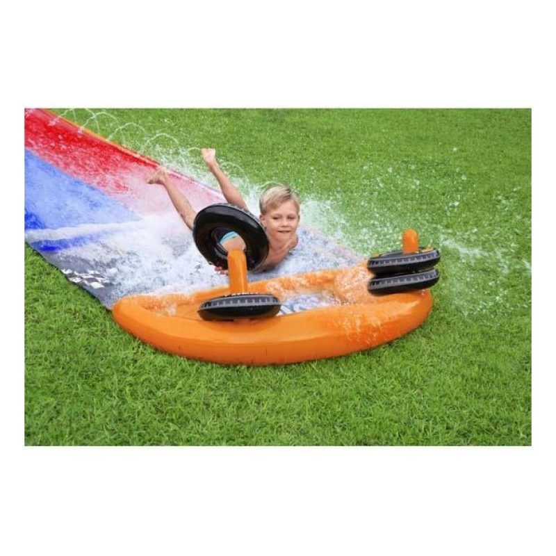 Bestway Acqua Scivolo Ferroviario Bambini 488cm Gioco anelli Estern...