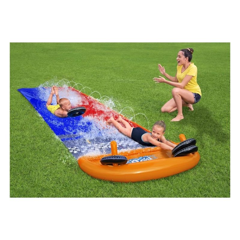 Bestway Acqua Scivolo Ferroviario Bambini 488cm Gioco anelli Estern...