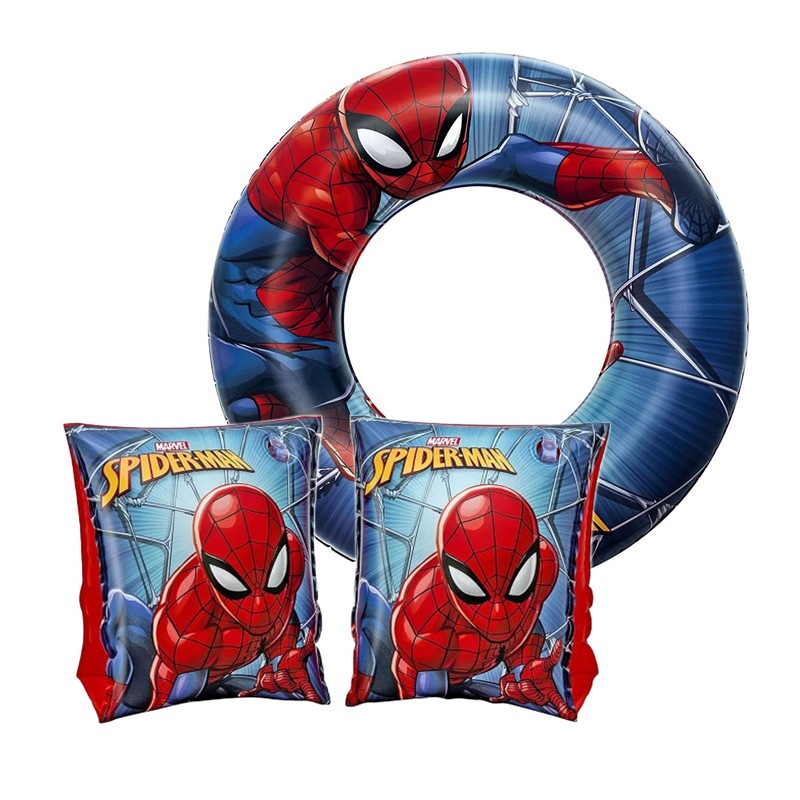Ciambella Salvagente Braccioli Gonfiabile Spiderman Bambini Mare Piscina Bestway