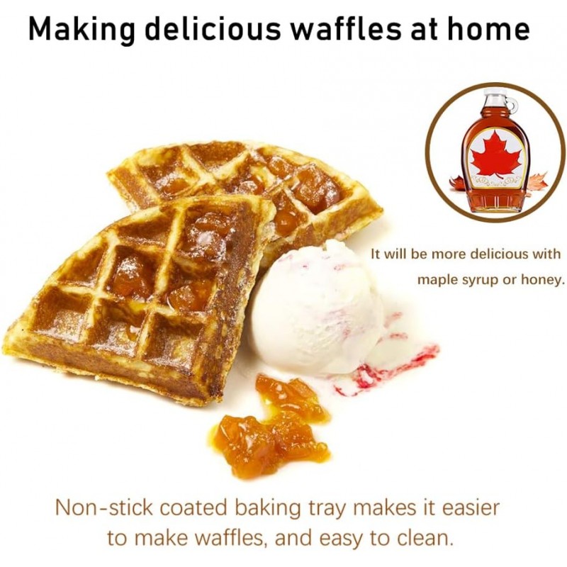 Eat Good Piastra per waffle cialde dolci antiaderente elettrica 700...