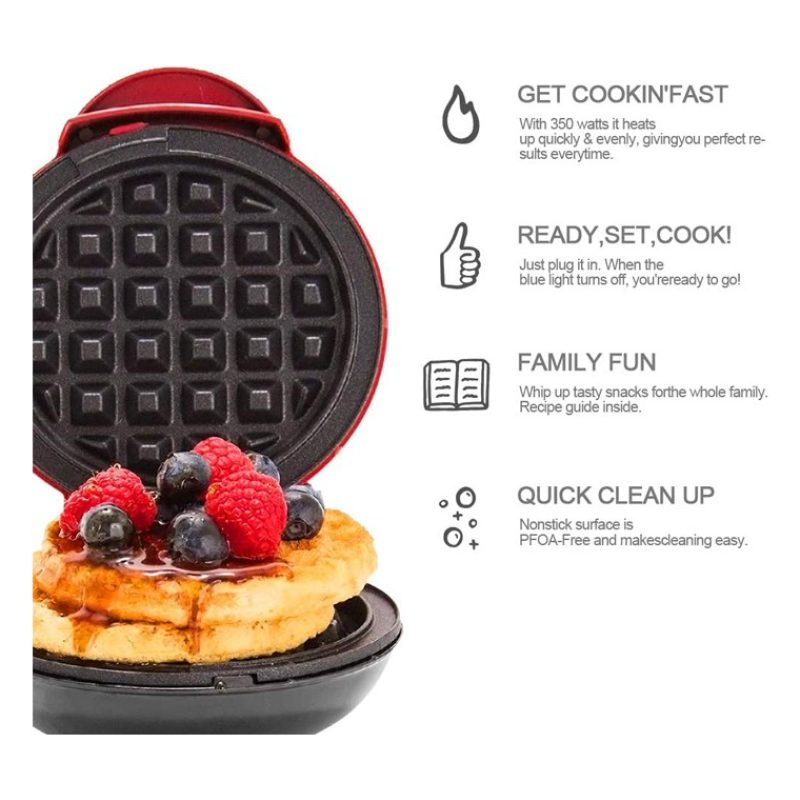 Eat Good Piastra per waffle cialde dolci antiaderente elettrica 350...
