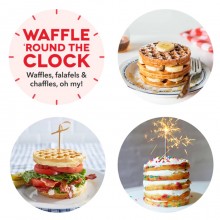 Piastra per waffle cialde dolci antiaderente elettrica 350W mini waffle maker