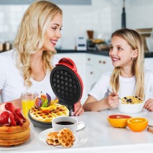 Piastra per waffle cialde dolci antiaderente elettrica 350W mini waffle maker