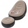 Hongu Poltrona Gonfiabile Floccata Cm 116x98x83 con Poggiapiedi rel...