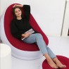 Hongu Poltrona Gonfiabile Floccata Cm 116x98x83 con Poggiapiedi rel...