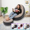 Hongu Poltrona Gonfiabile Floccata Cm 116x98x83 con Poggiapiedi rel...