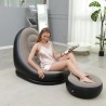 Hongu Poltrona Gonfiabile Floccata Cm 116x98x83 con Poggiapiedi rel...