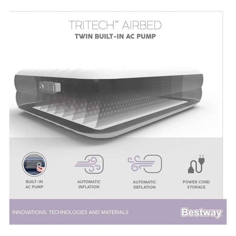 Bestway Materasso Gonfiabile 191x97x36 cm letto con pompa elettrica...