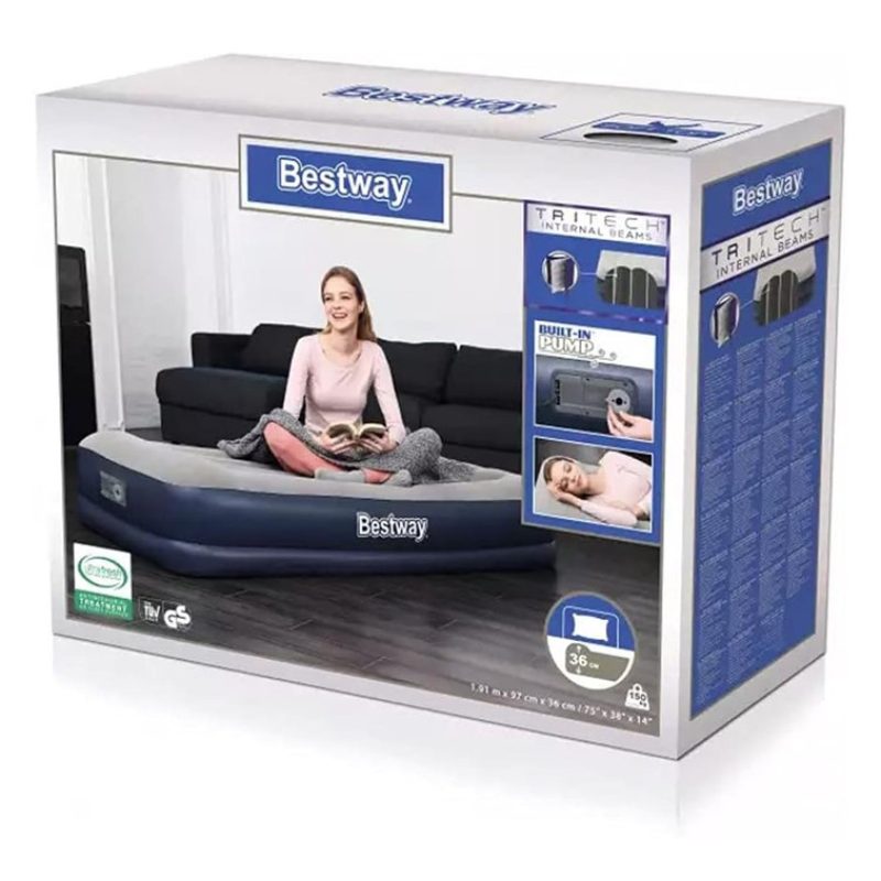 Bestway Materasso Gonfiabile 191x97x36 cm letto con pompa elettrica...