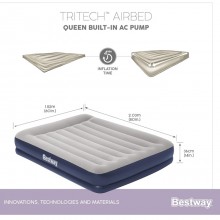 Materasso Gonfiabile 203x151x36 Cm letto con pompa elettrica integrata Bestway