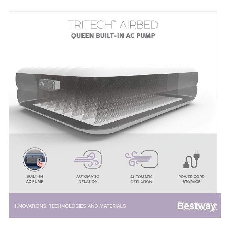 Bestway Materasso Gonfiabile 203x151x36 Cm letto con pompa elettric...