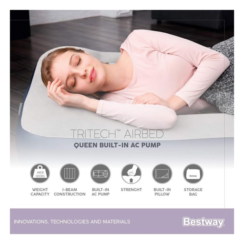 Bestway Materasso Gonfiabile 203x151x36 Cm letto con pompa elettric...