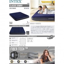 Intex Materasso matrimoniale gonfiabile Classic Downy King cm 183x203x25 64755