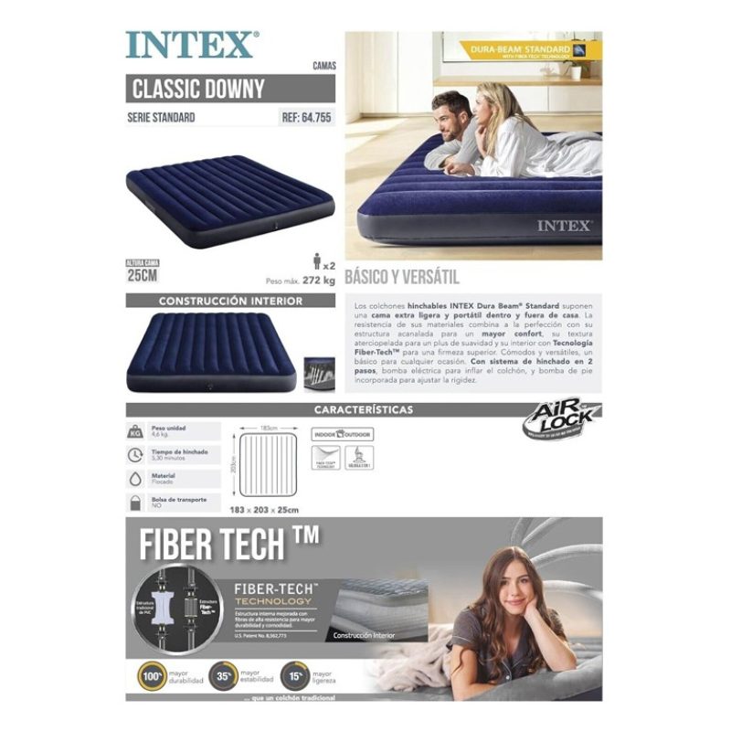 Intex Intex Materasso matrimoniale gonfiabile Classic Downy King cm...