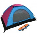 Tenda da Campeggio 200x200x135 cm 4 posti persone Porta a Cerniera multicolore
