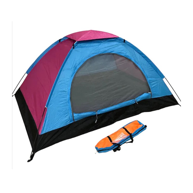 Tenda da Campeggio 200x200x135 cm 4 posti persone Porta a Cerniera multicolore