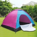 Tenda da Campeggio 200x200x135 cm 4 posti persone Porta a Cerniera multicolore