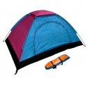 Tenda da Campeggio 200x200x135 cm 4 posti persone Porta a Cerniera multicolore