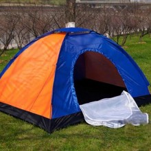Tenda da Campeggio 200x200x135 cm 4 posti persone Porta a Cerniera multicolore