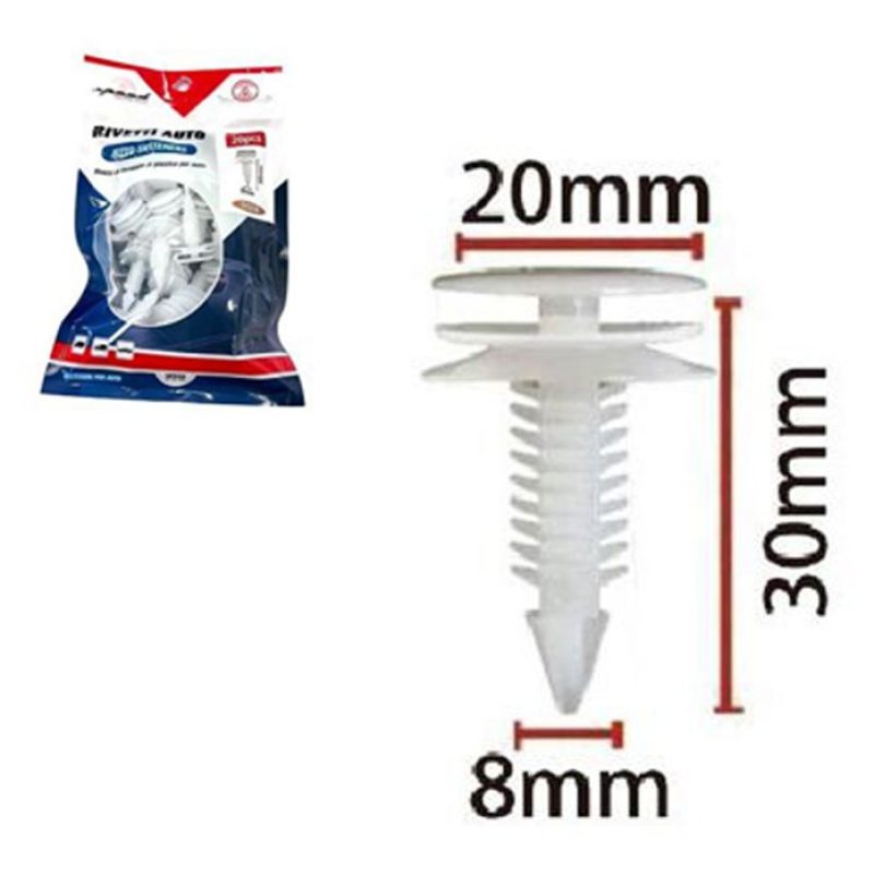 Hongu 240 pezzi Rivetto Clip in plastica Rivetti di Fissaggio bianc...