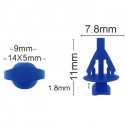 240 pezzi Rivetto Clip in plastica blu Rivetti clip di Fissaggio universali auto
