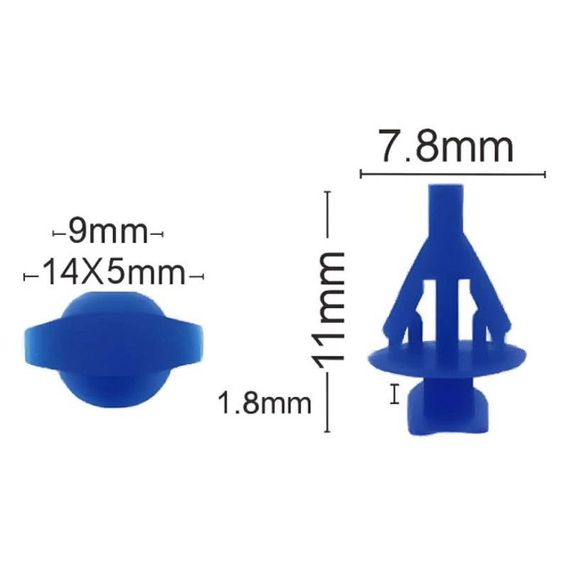 Hongu 240 pezzi Rivetto Clip in plastica blu Rivetti clip di Fissag...